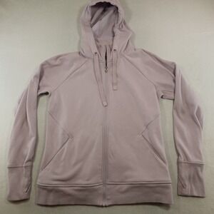 ATHLETA Women Jacket Triumph‎ Luxe Shine Hoodie Full Zip L Activewear Pink Flaw